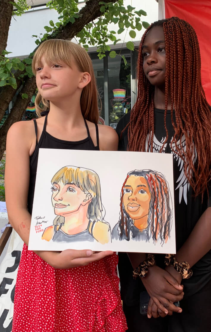 Portrait von zwei Mädchen in Farbe