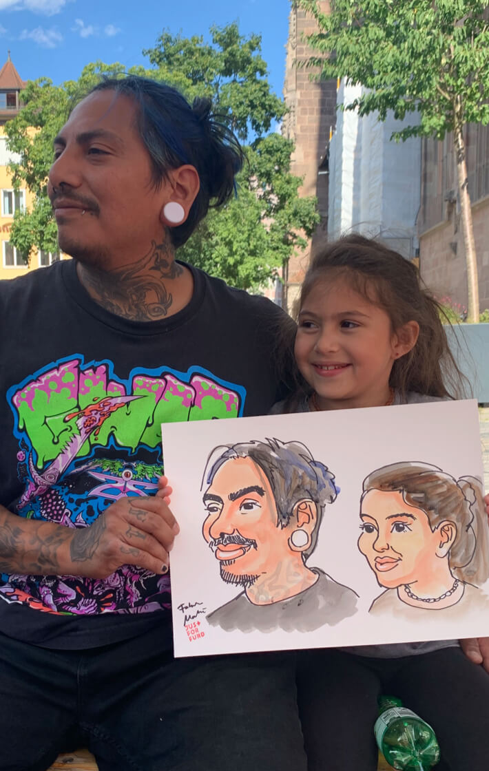 Portrait Vater und Tochter in der Nürnberger Innenstadt